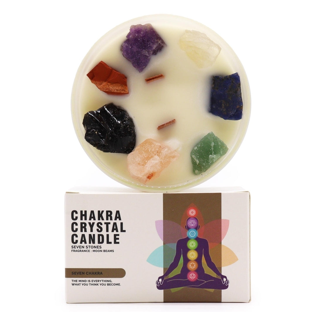 Seven Chakras crystal candle